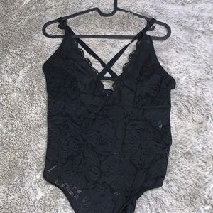 AERIE black lace bodysuit!